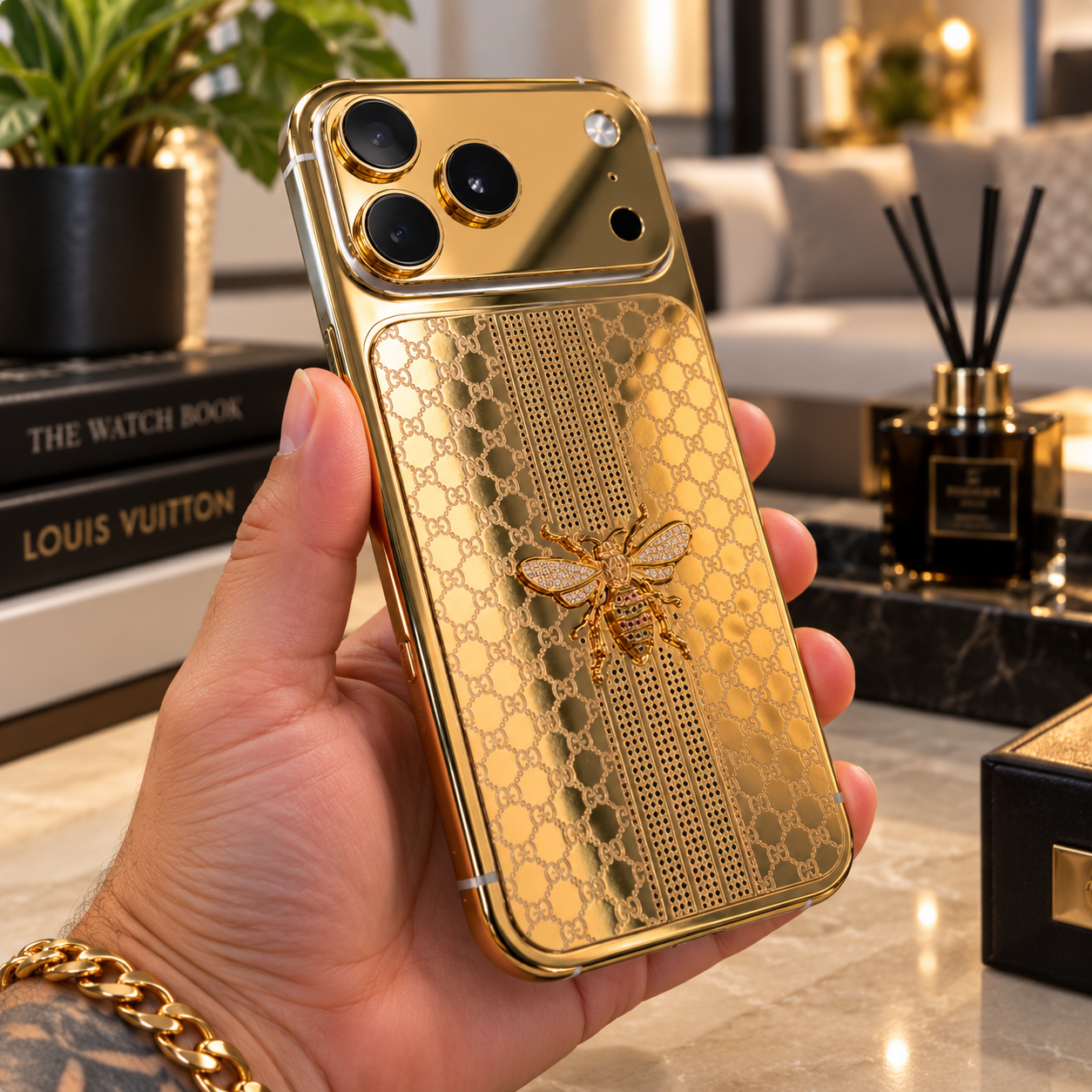 iPhone 17 Pro Max 256GB Gucci Edition — vista lateral