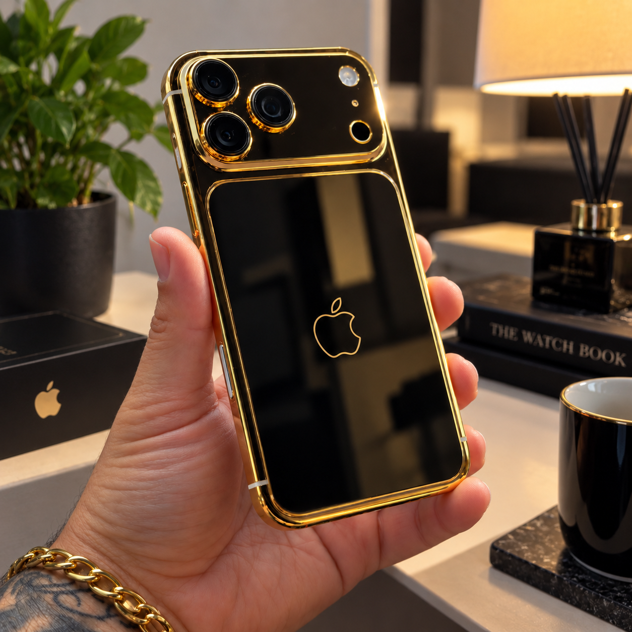 iPhone 17 Pro Max 512GB 24K Edition — vista lateral